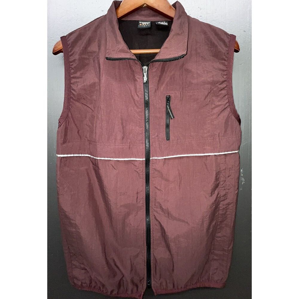 Prospirit Active Sport Vest Boys XL 14/16 Brown Rust Full Zip Mesh Lined Outdoor